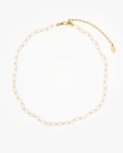 Freshwater Rice Pearl Necklace~ Cream & Blush