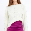Gloria Rhinestone Sweater ~ Ivory