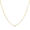 Gold Vermeil Chain w/ Single Cz Accent