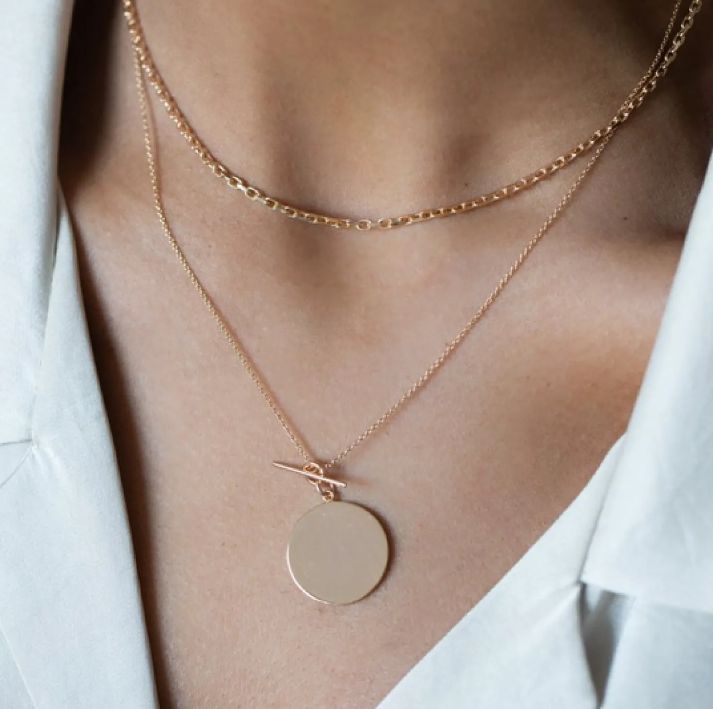 Gold Vermeil Disc Necklace