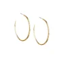 Half Beaded Post Hoop ~ Gold