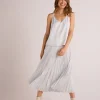 Hand Pleated Midi Skirt~ Metallic Opal