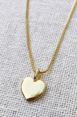 Heart Droplet Shiny Gold Necklace