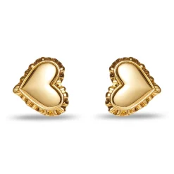 Heart Ruffle Button Earrings