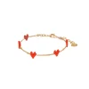 Heartsy Chain Bracelet ~ Red