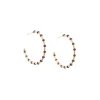 Hoop w/Faceted Rondelle & Bugle Beads ~ 1 1/2" Gold/Plum