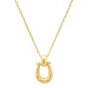 Horseshoe Necklace with Embedded CZ Stones ~ Gold