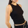 Isabel Rib Tank ~ Black