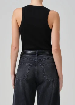 Isabel Rib Tank ~ Black