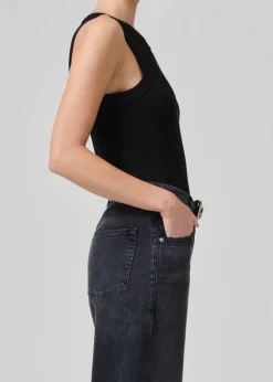 Isabel Rib Tank ~ Black