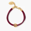 James Leather Bracelet ~ Garnet