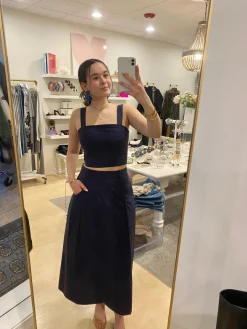 Jazlyn Skirt ~ Navy Poplin