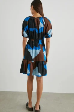 Khloe Dress ~ Blue Multi Color Block