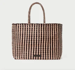 Klara Chocolate/Sand Woven Tote