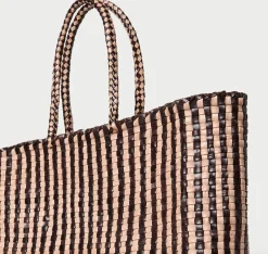 Klara Chocolate/Sand Woven Tote