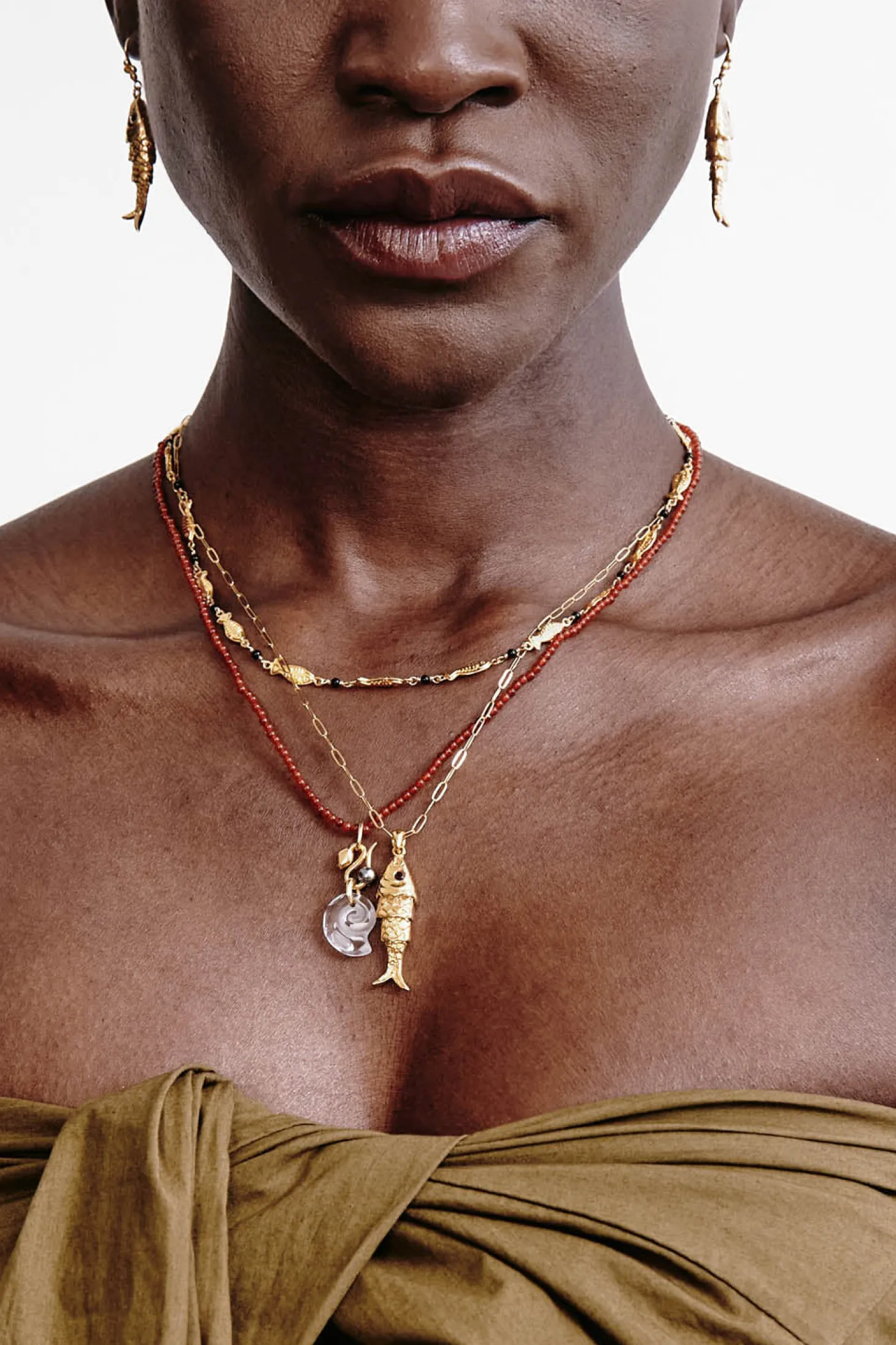 Koi Necklace ~ Garnet