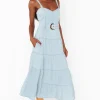 Lainey Midi Dress ~ Dew Drop