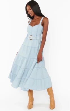 Lainey Midi Dress ~ Dew Drop
