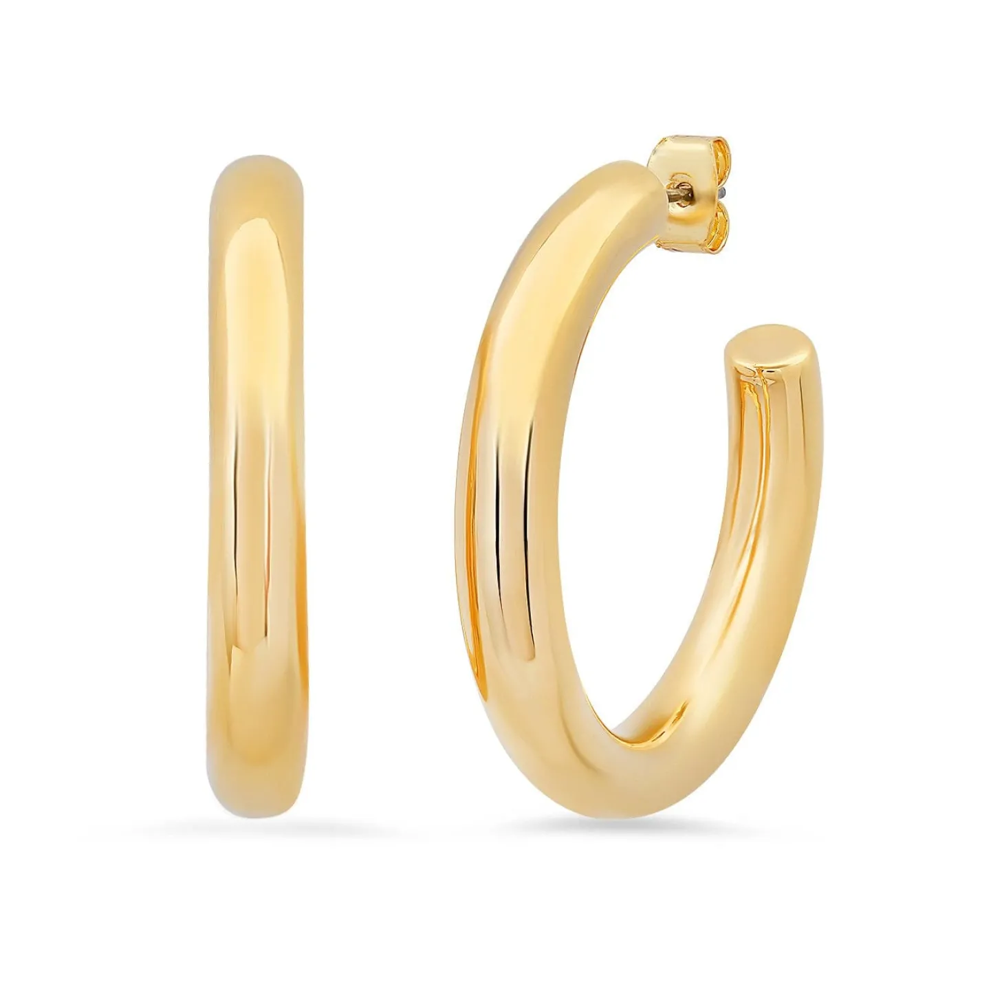 Large Gold Tubular Hoops