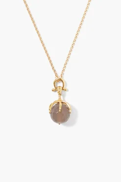 Lark Pendant Necklace ~ Grey Onyx