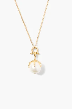 Lark Pendant Necklace ~ White Pearl