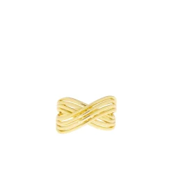 Layered Crossover Ring ~ Gold Plated