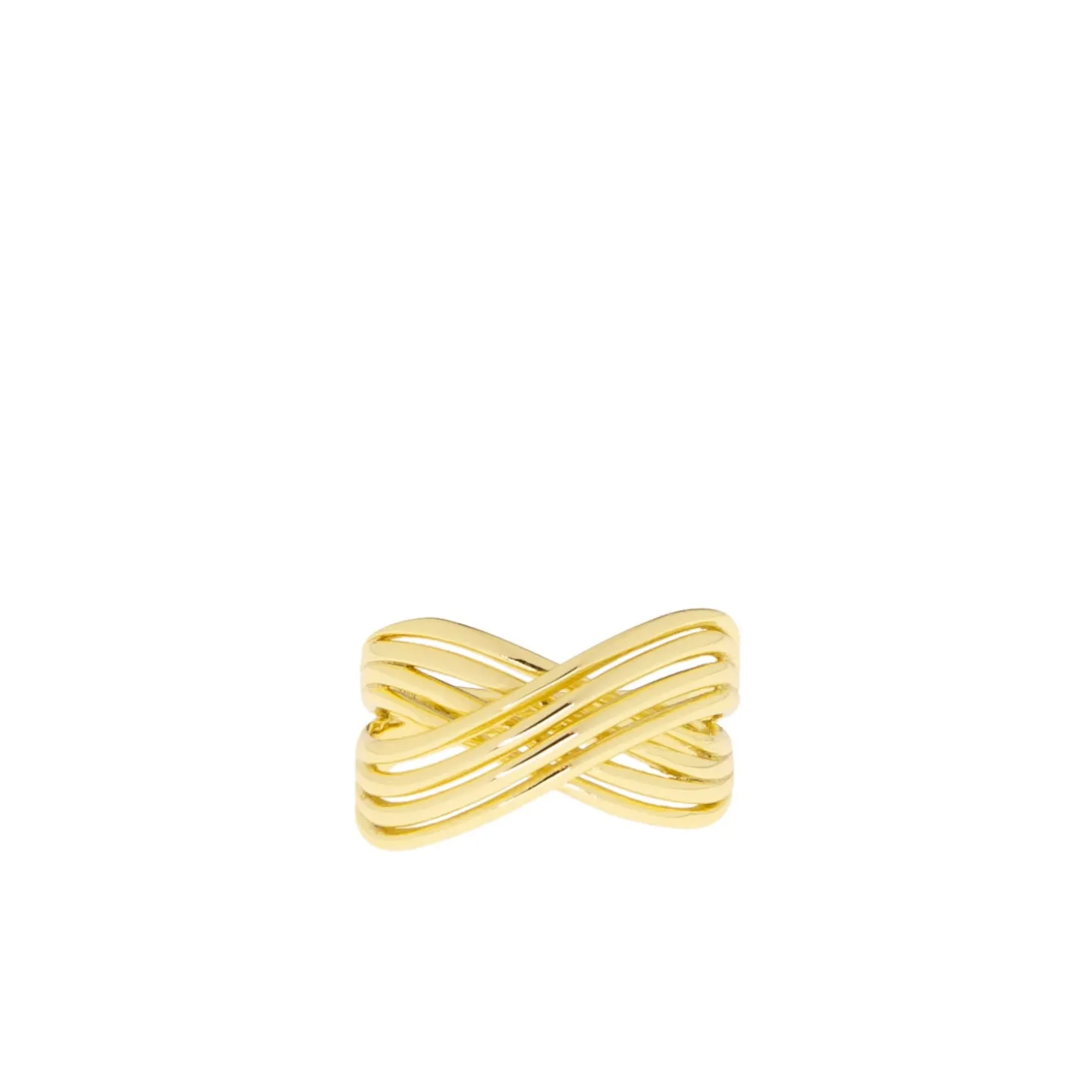 Layered Crossover Ring ~ Gold Plated