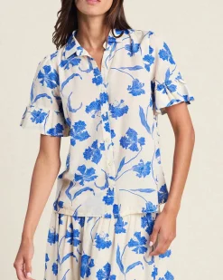 Lena Blouse ~ Blue Iris