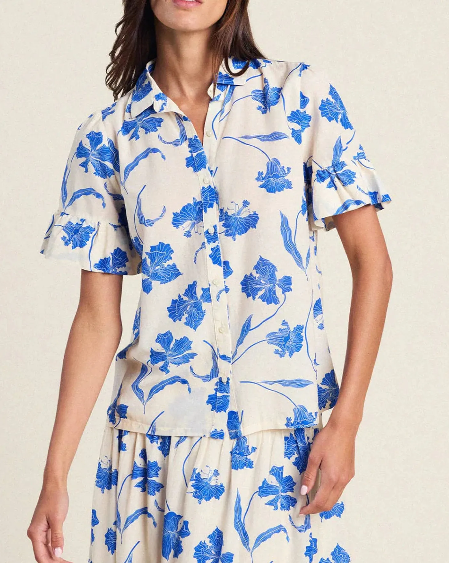 Lena Blouse ~ Blue Iris