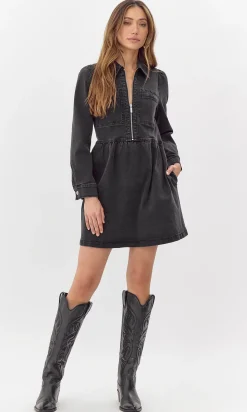 Lia Denim Zip Dress