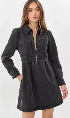 Lia Denim Zip Dress