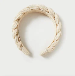 Lilac Cream Sparkle Braided Headband