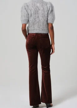 Lilah Flare w/ Welt Pocket in Velvet ~ Chocolate Milk