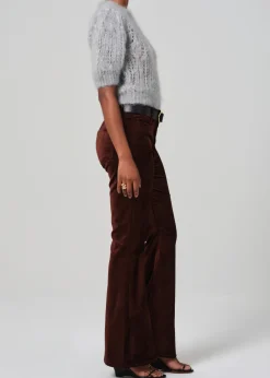 Lilah Flare w/ Welt Pocket in Velvet ~ Chocolate Milk