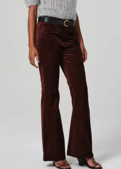 Lilah Flare w/ Welt Pocket in Velvet ~ Chocolate Milk