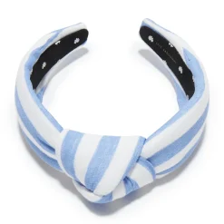 Linen Gauze Knotted Headband ~ Capri Blue