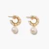 Maiden Hoop Earrings ~ White Pearl