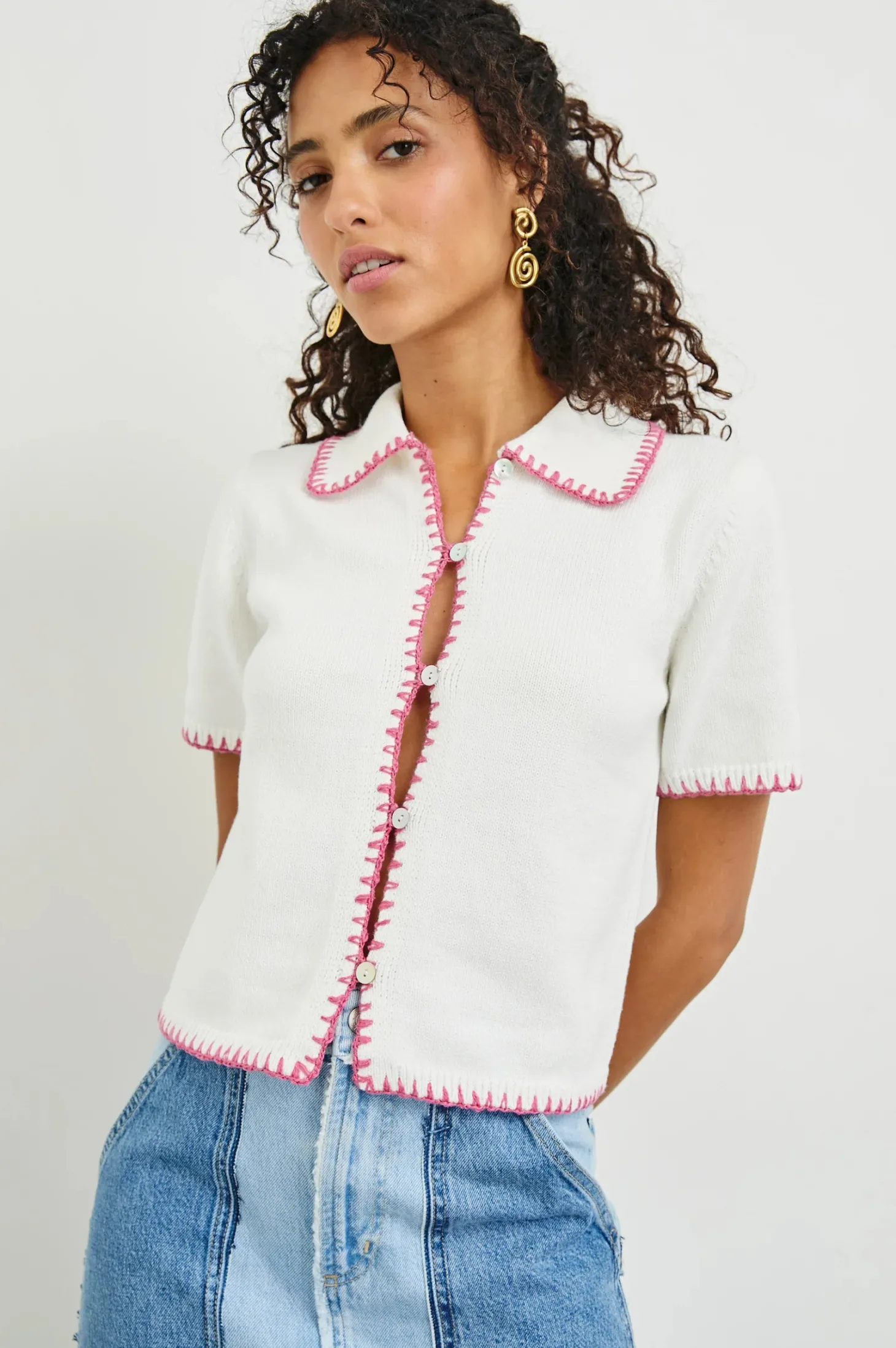 Maliah Top ~ Ivory Hibiscus