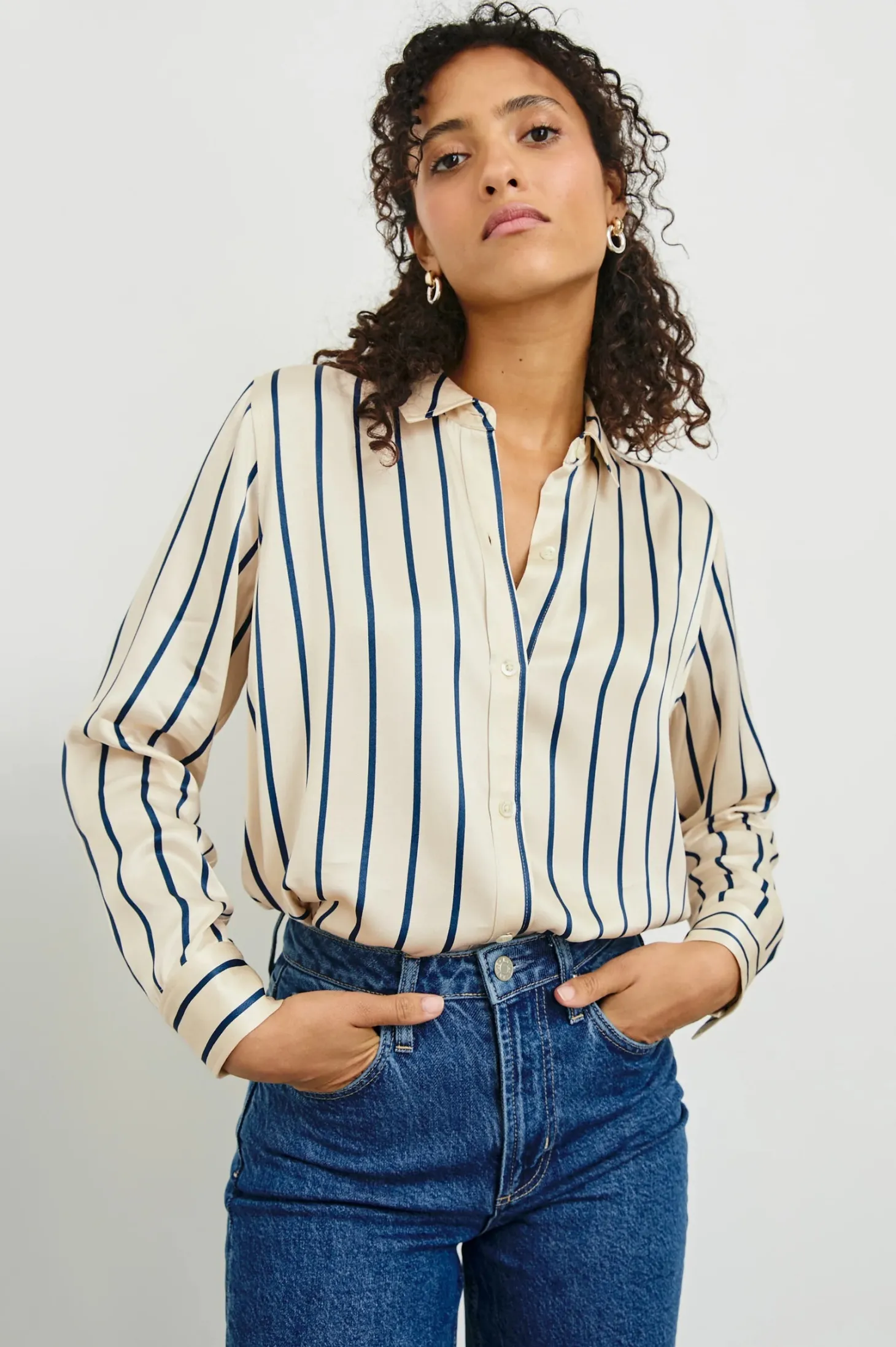 Maria Shirt ~ Ceramic Navy Stripe