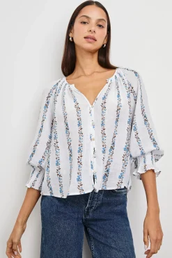 Mariah Top ~ Bluebell Stripe