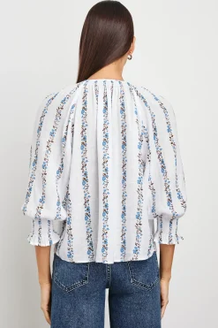 Mariah Top ~ Bluebell Stripe