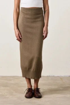 Marie Knit Skirt ~ Khaki
