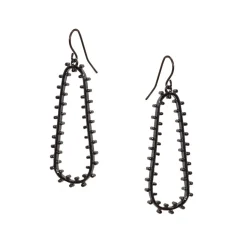 Metal Studded Open Drop Earring