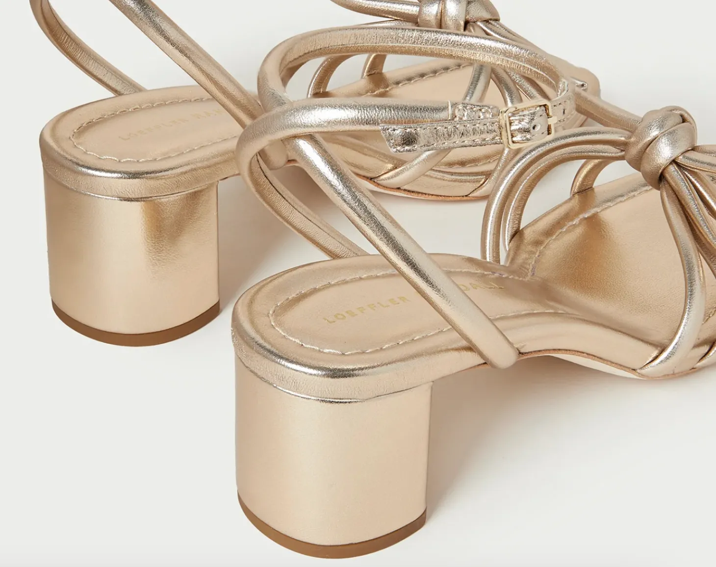 Mikel Bow Mid-Heel Sandal ~ Champagne