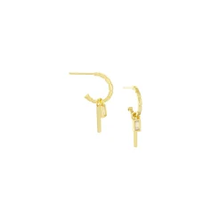 Mini Post Hoop w/ Charm