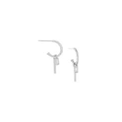 Mini Post Hoop w/ Charm