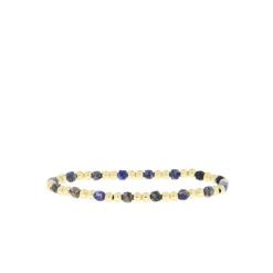 4mm Beaded Stretch Bracelet with Alternating Glass Beads