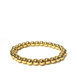 8mm Gold Beaded Brass Ball Bracelet