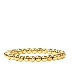 6 Mm Metal Beaded Stretch Bracelet