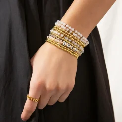 3mm/4mm Brass Ball Bracelet ~ Gold/Silver